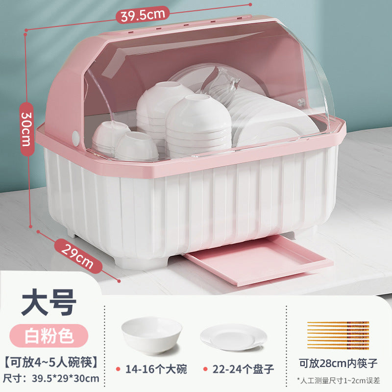 Golden Cat Kitchen Drain Cupboard with Lid Bowl Box Dishes Plates Chopsticks Cutlery Household Shelves Storage Box