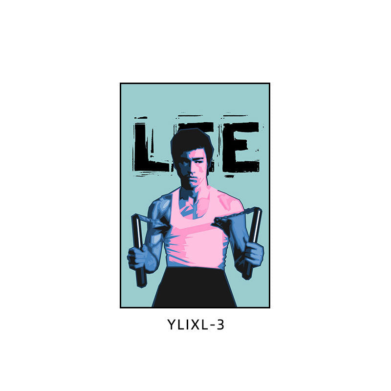 Bruce Lee poster decorative painting martial arts boxing gym taekwondo sanda inspirational gym hanging painting bedroom study mural