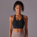 New seamless nude feel solid color racerback hook-and-eye sports bra - perfect for running, fitness, and yoga