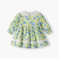 Girls' dress - new spring/autumn  collection - country style floral print, bow accent, lace collar princess dress
