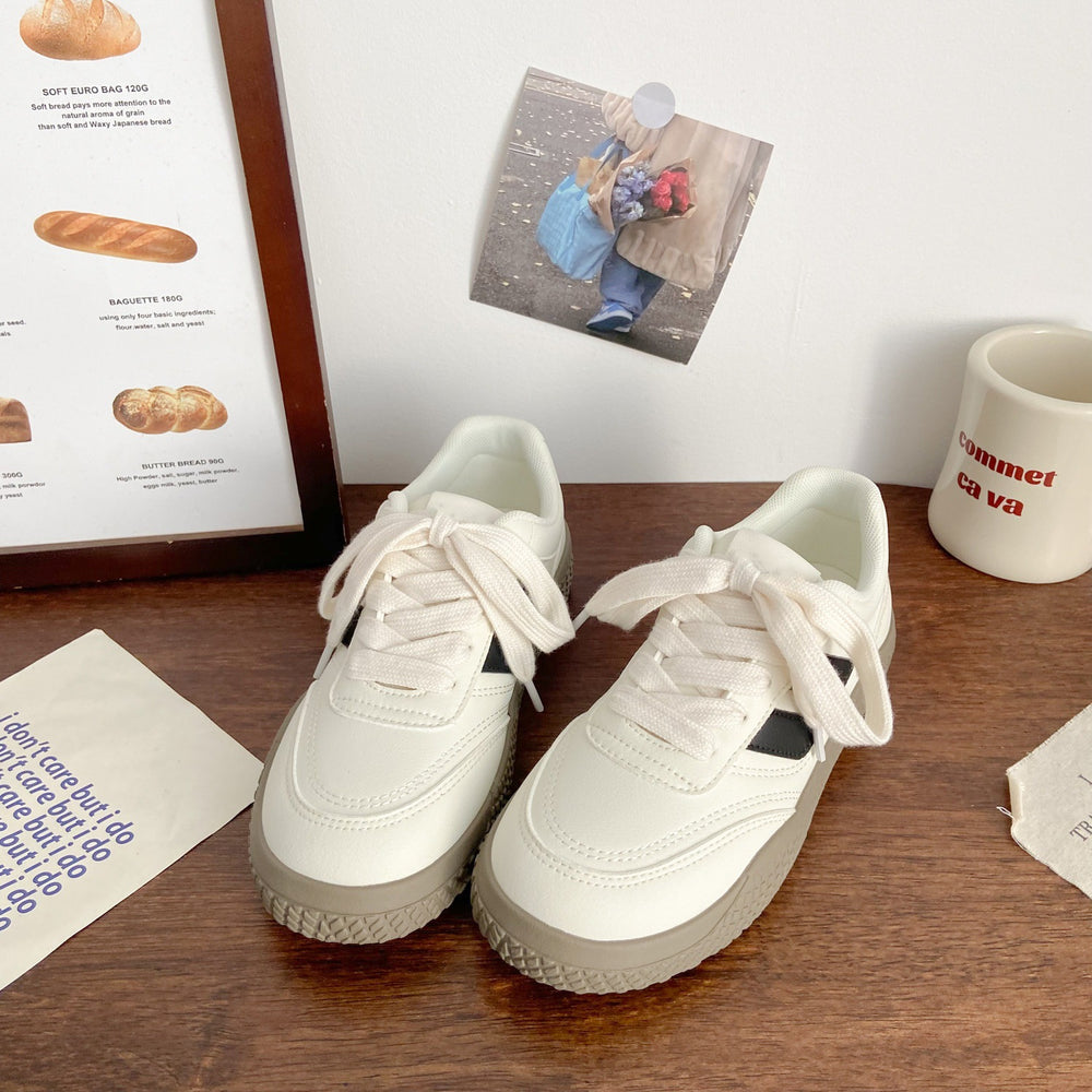 American-style sneakers, niche and trendy, round-toe, new spring 2025 women's shoes, versatile, student casual athletic white sneakers