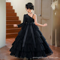 Custom european and american children's formal dress tulle cake princess dress off-the-shoulder girl's dress for piano performance