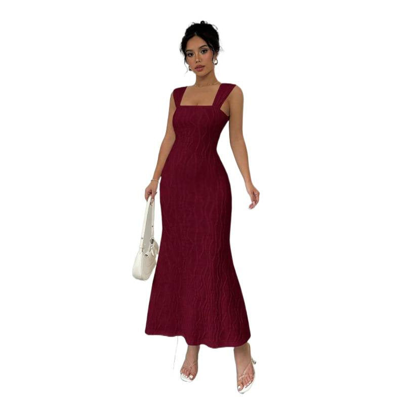 fashionbacklesstie backsilmdress women's  summer new arrivalelegance evening dress skirt