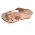 Wholesale women's plus size slippers for export: 2025 summer new arrivals - european and american style wedge heel platform slides with cutout, rivet, and floral embellishments