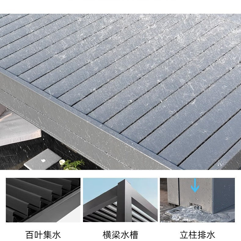 Export export villa garden aluminum alloy flip louvers pavilion terrace casual large size pergola personalized factory