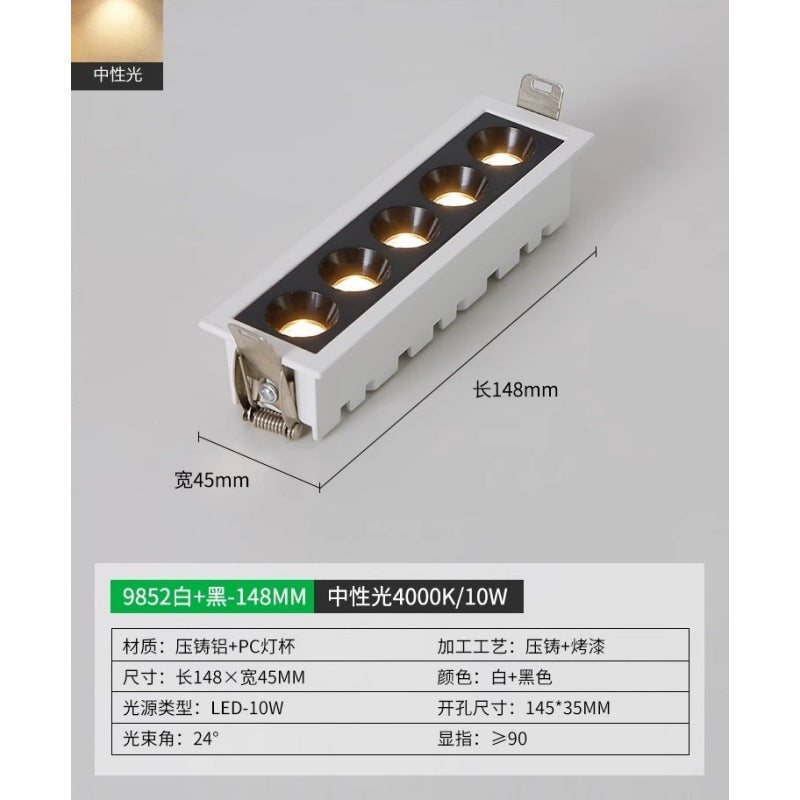 Grille light Recessed headless light Living room lighting Concealed spotlight Downlight line Corridor aisle ceiling light 1