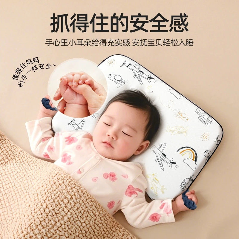Baby pillow for 4+ months to 1-3 years old infants and toddlers - soothing, sweat-absorbent, breathable, antibacterial cotton pillow for side sleepers