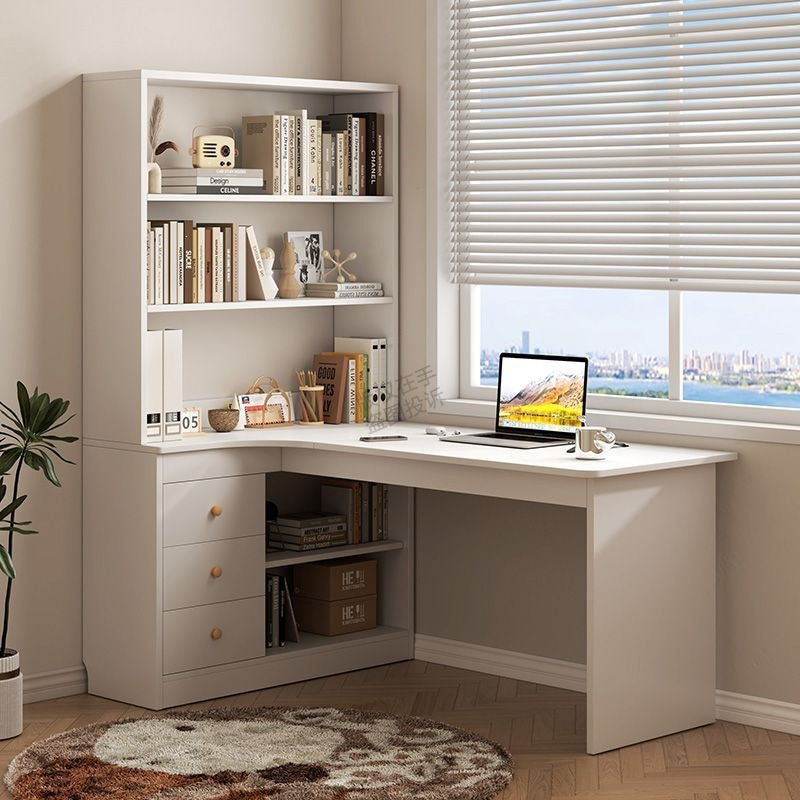 Corner desk bookshelf all-in-one desktop office computer desk bedroom bookcase combination student study table with drawers