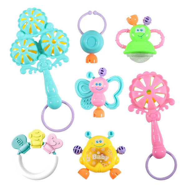 Cross-border export South East Asia Baby toys 0-1 years old neonatal toothpaste rattle baby educational plastic hand rattle