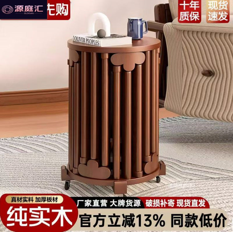 Coffee table stool solid wood dining table stool dining chair sofa for home living room small stool stackable foldable stool four-in-one stool