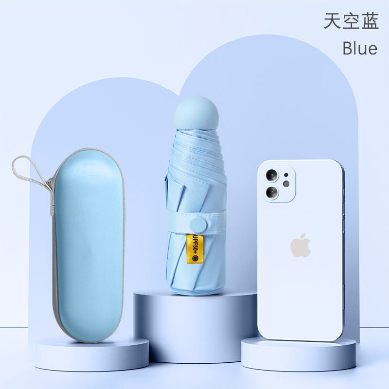 50% off umbrella for both sunny and rainy days, women's sun umbrella, sun protection and uv protection capsule umbrella, foldable mini sunshade umbrella, personalized