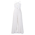 D554export women's clothing new arrivalelegantpure colorfashionsexy large flowerpure color pleated african jumpsuit