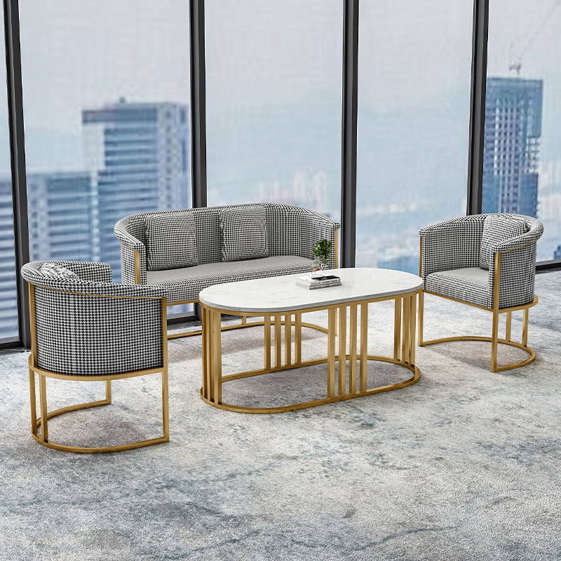 Minimalist sales office negotiation table and chair set, casual round table, hotel/beauty salon booth, business reception sofa