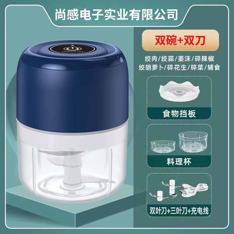 Electric garlic masher wireless mini garlic crusher kitchen garlic chopper garlic food processor meat grinder household garlic peeler