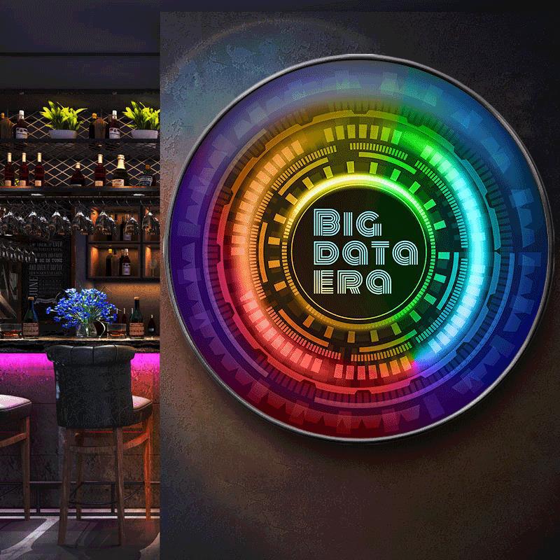 Bar Symphony Technology Decorative Painting Creative Future Wind KTV Box LED Luminous Hanging Painting E-sports Museum Light Painting