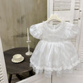 Princess dress for girls, summer , baby white dress, flower girl wedding dress, birthday first birthday tutu dress
