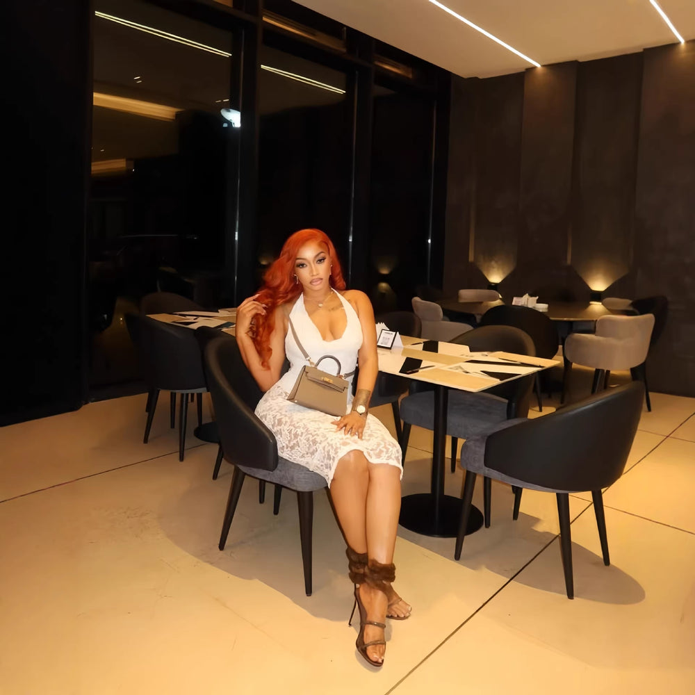 European and american cross-border women's fashion:  spring new arrival - solid color sleeveless halter neck sexy backless bodycon see-through dress