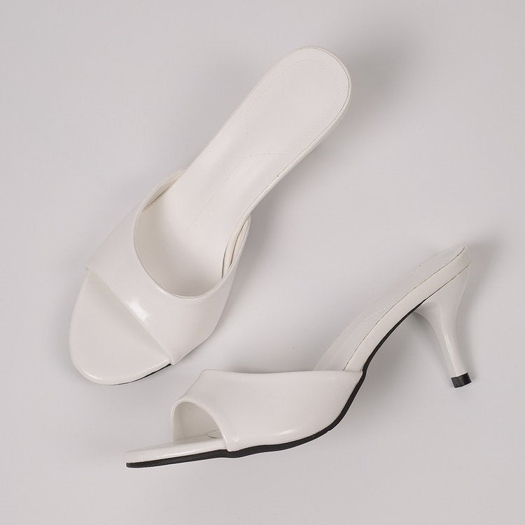 Aliexpress  new summer high heel stiletto sandals women's flip-flops patent leather plus size women's shoes cross-border e-commerce