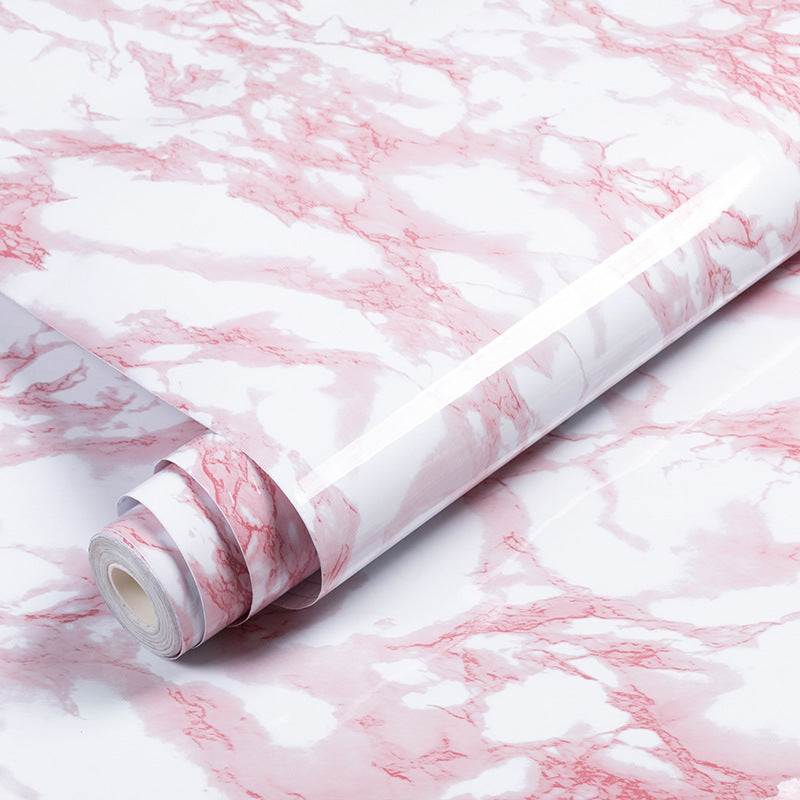 Cross-border Supply Desktop Stickers Marble Wallpaper Self-Adhesive Kitchen Oil-proof Stickers Furniture Renovation Stove Cabinet Stickers