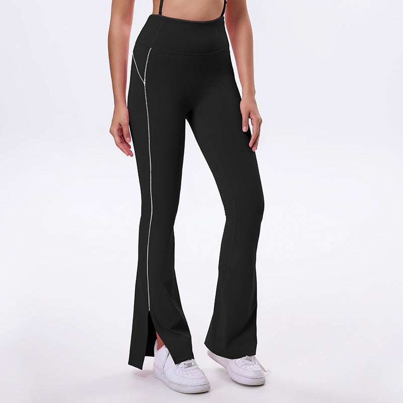 high waist butt lift yoga pants women's fashionoutwear peach butt outdoor sports fitness pants without front wave loose pants