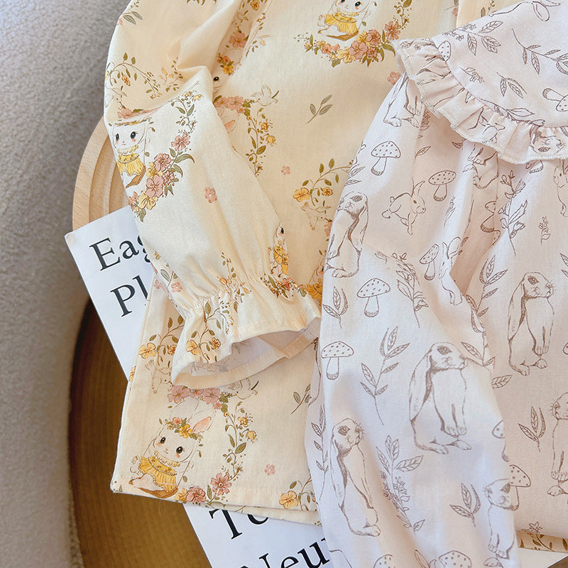 spring/autumn new arrival: pure cotton shirt blouse for girls - peter pan collar, long sleeve, versatile layering top, mori girl style