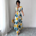 European and american cross-border e-commerce new arrival:  deep v-neck tie-dye slim-fit shirt dress - hot seller