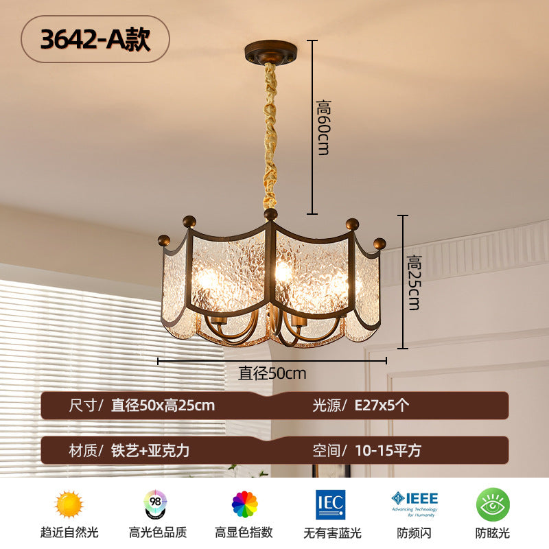 Zhongshan French retro medieval bedroom chandelier Nanyang style restaurant light study tea room room creative shop chandelier