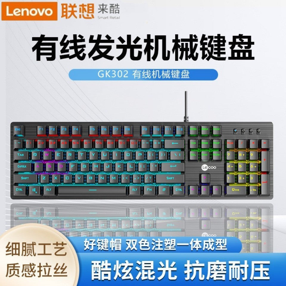 Aoc gk410 true mechanical keyboard and mouse combo - gaming set with mixed lighting, blue switches, wired usb, for desktop and laptop gaming