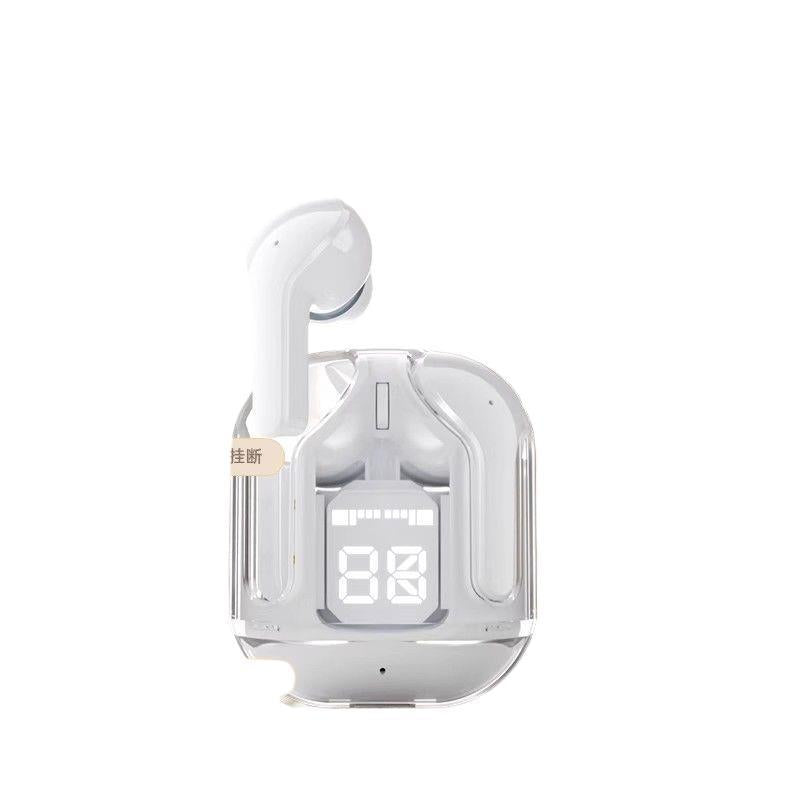 New wireless transparent bluetooth earbuds: digital display, stylish design, in-ear fit, long battery life, sports noise cancellation, vivid voice control