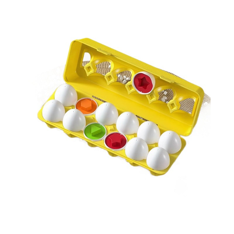 Children's shape matching toy blocks smart eggs color recognition montessori 1-2 year old baby early education puzzle eggs