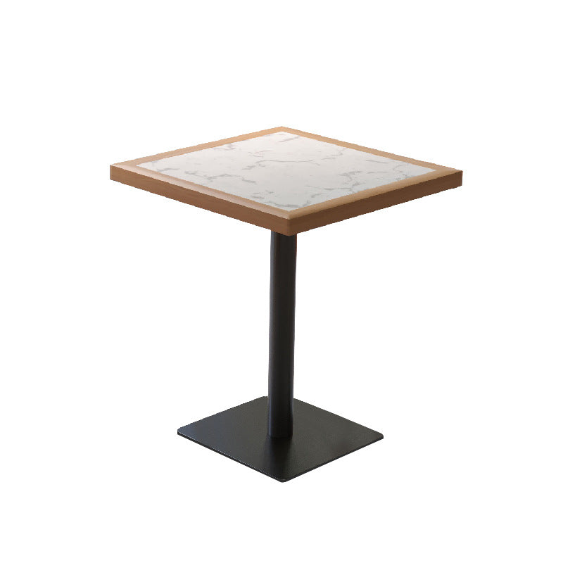 American restaurant Solid wood rock slab table and chair combination Cafe Dessert shop Western restaurant Retro long table Bistro square table