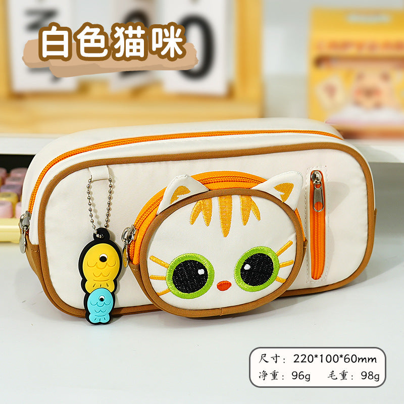 Primary school students Kapibara stationery box mother and child shape pendant pencil case large capacity multi-layer high value pencil case