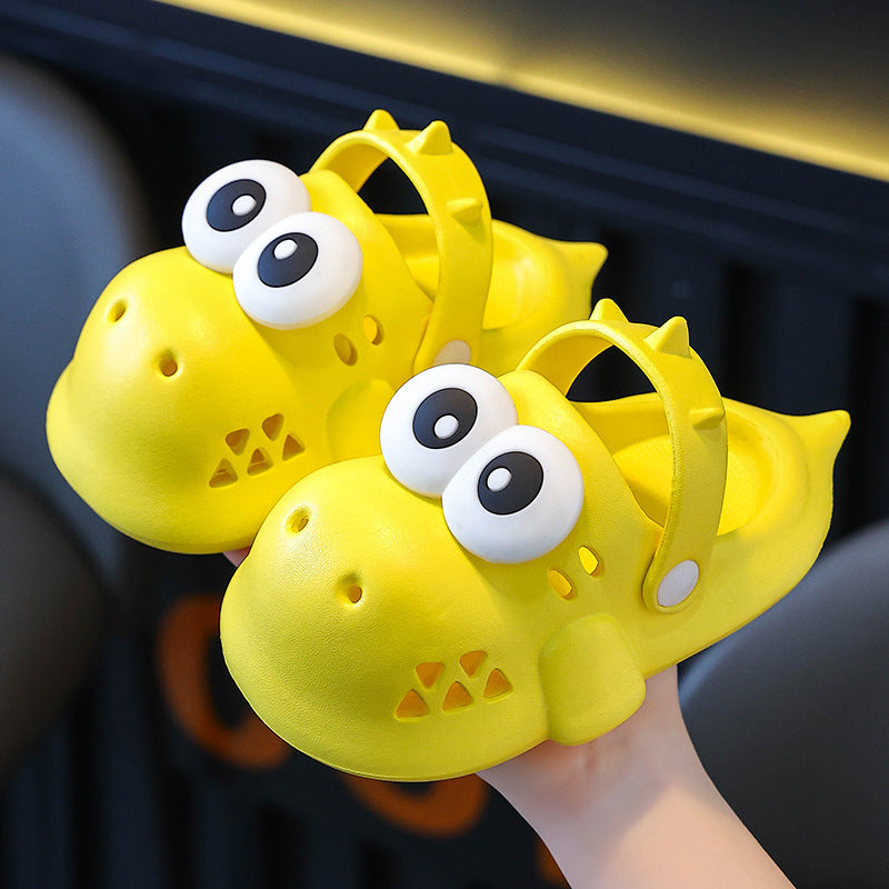 2024 new children's dinosaur slippers - funny & cute closed-toe sandals for boys, indoor/outdoor non-slip & wear-resistant