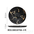 Nordic high-looking desktop flat steak plate with heat-insulating wooden tray creative marble plate manufacturer wholesale