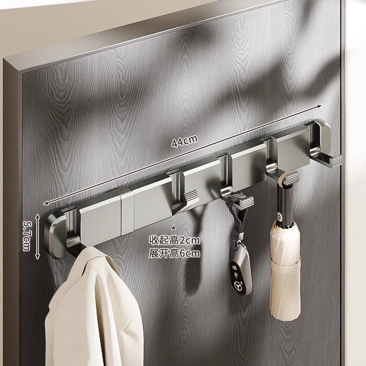 No punching, foldable invisible hook, bathroom entrance after entering the door, bedroom wall hanging storage clothes row hook