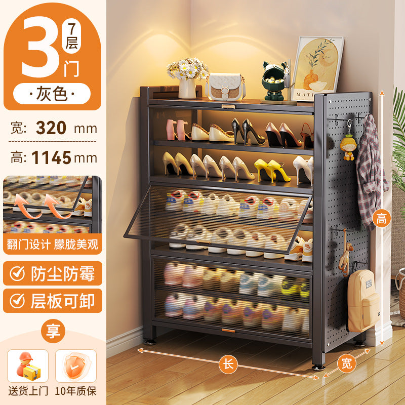 Steel shoe cabinet for homefloor-standing multi-layer dust-proof shoe rack door entrance entrance storage cabinet large capacity storage cabinet