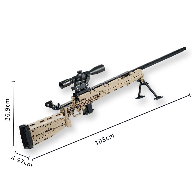 New m24 sniper rifle toy gun - fires building blocks, assembled ornaments, boy's toy, children's educational toy