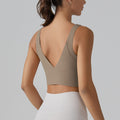 fashion v-shaped beautiful back cloud-sensing one-piece cup sports intimates tight high-elastic running fitness yoga wear bra