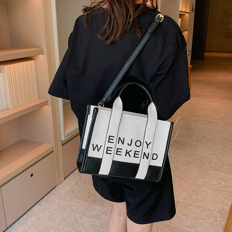 export tote bag lychee pattern women's satchel bag classy fashionprintingletter shoulder crossbody bag