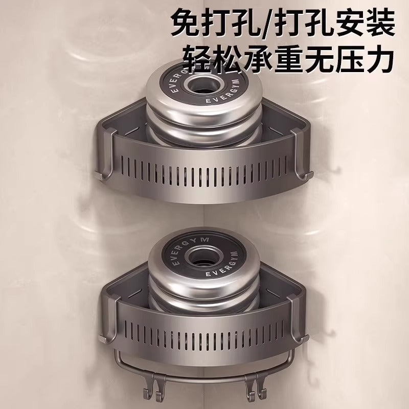 Bathroom storage rack, punch-free bathroom shelf, toilet shower room, triangular wall-mounted corner washbasin storage