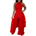 Q104 women's foreign trade   summer sleeveless top wide-leg pants casual set - stylish and elegant two-piece outfit