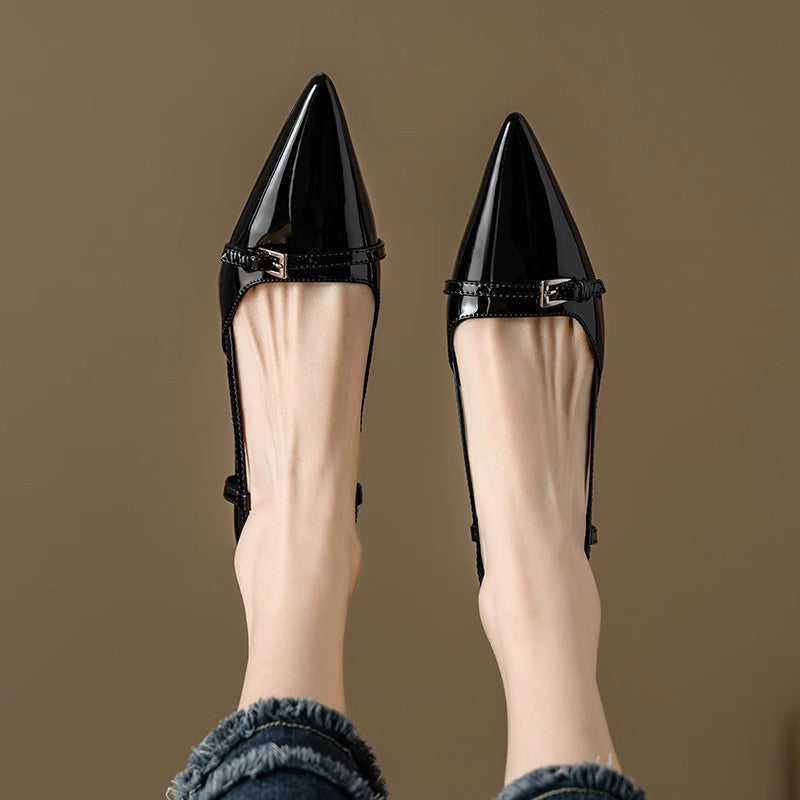 Baotou sandals elegant socialite french high heels women's stilettos with skirt one-strap small fragrant styleflatsflats