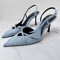 Za manufacturer 2024 summer export criss-cross buckle strap pointed toe high heel sandals british style mule women's shoes