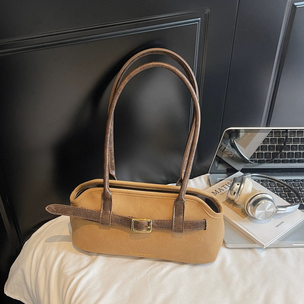 Retro bag for women, large capacity, 2025 new autumn and winter, versatile, fashionable, textured shoulder bag, work clothing, armpit bag