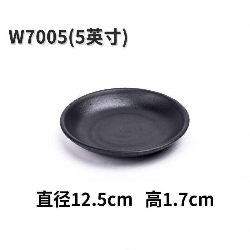 Melamine black tableware plastic dish imitation porcelain dinner plate cold dish plate barbecue hot pot plate barbecue restaurant plate commercial