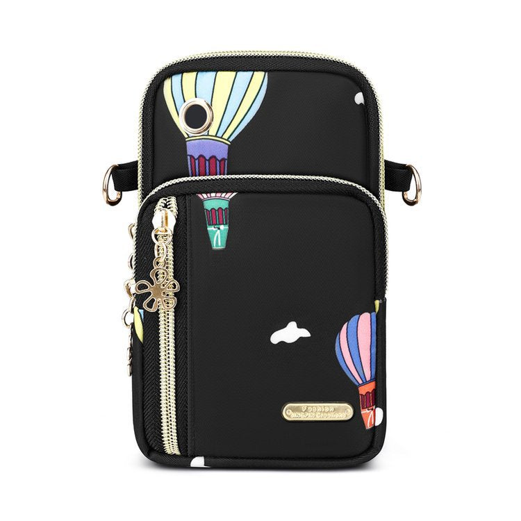 Simple vertical casual mobile phone bag women's Oxford cloth lightweight messenger bag outdoor commuting portable shoulder small square bag