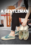 Canvas men's shoes summer breathable lazy thousand-layer bottom one-leg old beijing cloth shoes office sneakers half drag men's style