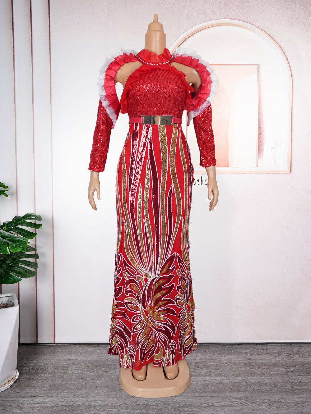 dressexport african plus size long skirt women's christmas partysexy dress