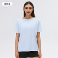 Women's yoga cover-up: lightweight, loose-fit short sleeve tee for summer - perfect for outdoor sports, casual wear, and versatile styling (d26082)
