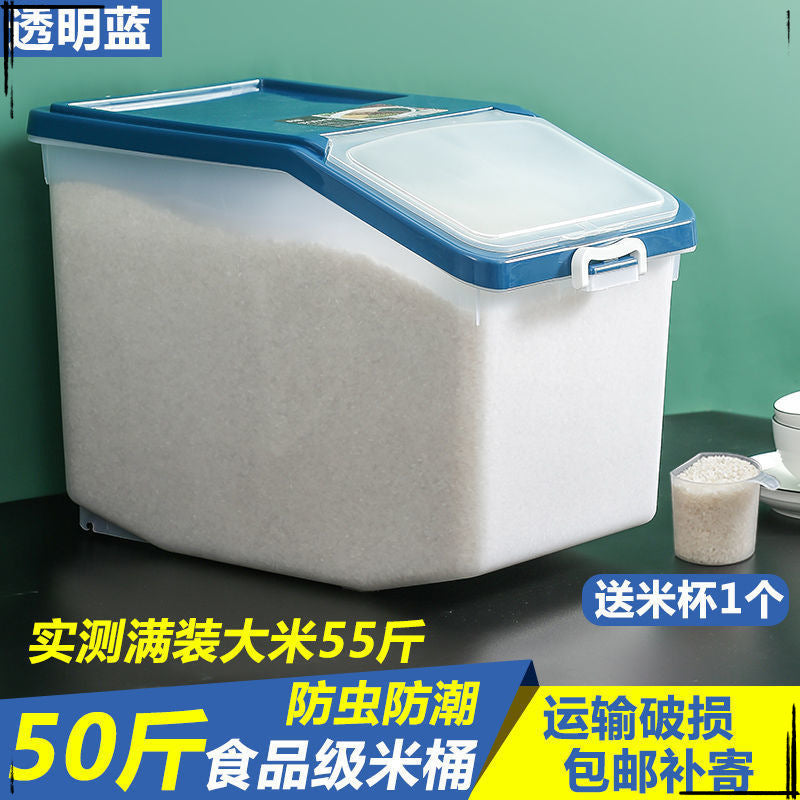 25Kg Multifunctional Rice Tank Household Rice Bucket Rice Storage Tank Rice Box Kitchen Flour Box 10kg Insect-proof and moisture-proof storage bucket